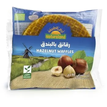 Natureland Organic Hazelnut Waffles 60g