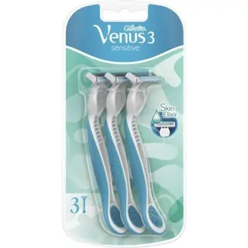 Gillette Venus Sensitive Razor with Skin Elixir 3 Pieces