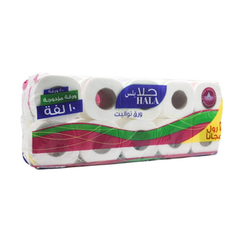 Hala White Toilet Rolls 10 Pieces