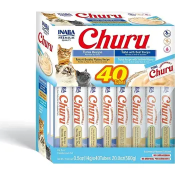Inaba Churu Cat Treats in Various Tuna Flavors 14g × 40Pieces