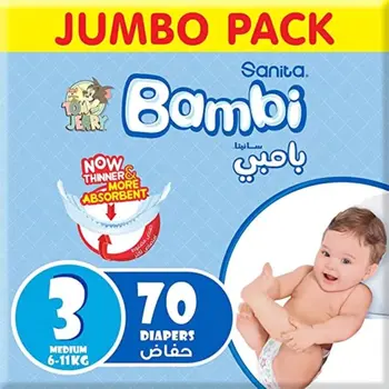 سانيتا بامبي جمبو مديوم رقم 3 69 قطعة