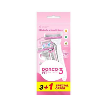 Dorco FIT For LADY Pink Disposable Razors 4 Pieces