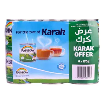 Rainbow Evap Milk Cardmom 6×170g