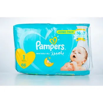 بامبرز عبوة اقتصادية مقاس 1 لحديثي الولادة 66قطعة