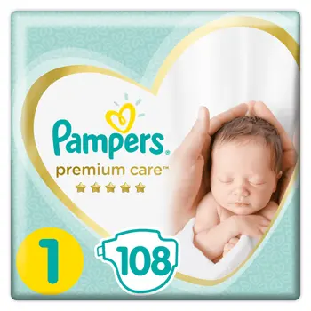 Pampers Premium Care Diapers Size 1 108 Pieces