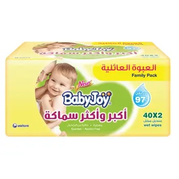 Babyjoy Baby Wipes Thicker And Large Scented Yellow 40pieces