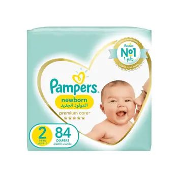 بامبرز حفاضات العناية المميزة مقاس 2 عبوة جامبو 84قطعة