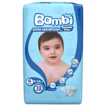 Bambi Dynamic Baby Diapers Large 13 Pieces