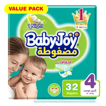 Babyjoy Diapers Large 10-18kg 32 Pieces
