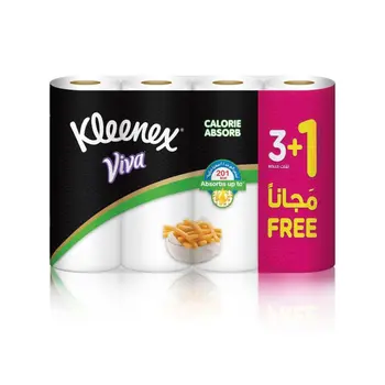 Kleenex Calorie Absorb Kitchen Towel, 3 PLY, 4 Rolls x 50Sheets