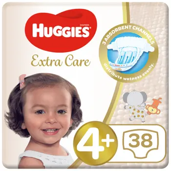 Huggies Extra Care Diapers 4+ Years 38 Pieces