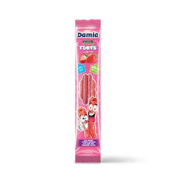 Damla Strawberry Sour Licorice Tubes 30g