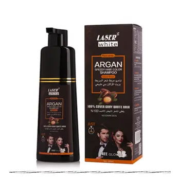 ليزر وايت شامبو صبغة شعر بني غامق بزيت الأرجان 200مل