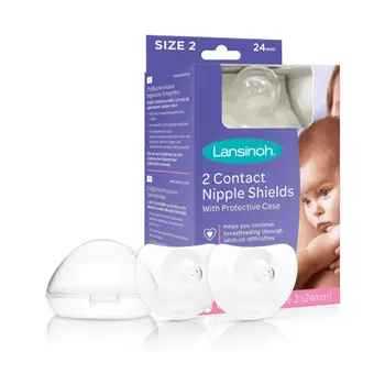 Lansinoh Contact Nipple Shields Size 2 (24mm) 2 Pieces