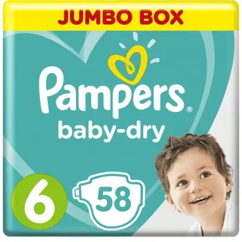 Pampers Baby-Dry Diapers 58 Pieces