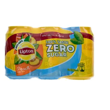 Lipton Peach Zero Sugar Iced Tea Pack 6×315Ml
