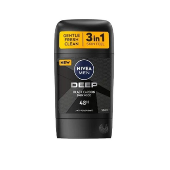 Nivea Men Deep Black Carbon Antiperspirant Stick 50ml