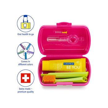 كيورابروكس مجموعة سفر لون أحمر 1قطعة