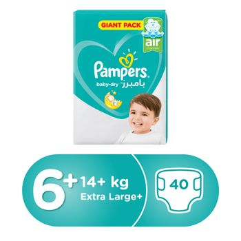 Pampers Baby Dry Diapers XL+ 40 Pieces