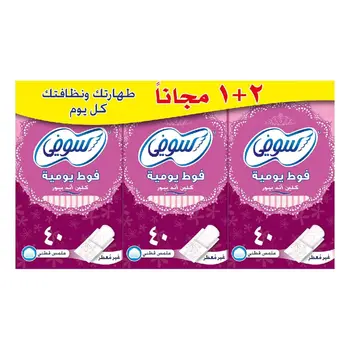 Sofy Pantyliner Clean & Pure Unscented 3×40Pieces