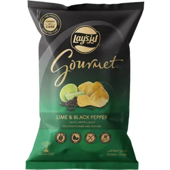 Lays Gourmet Lime & Black Pepper Potato Chips 155g