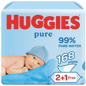 Huggies Pure Baby Wipes 3x56 Pieces