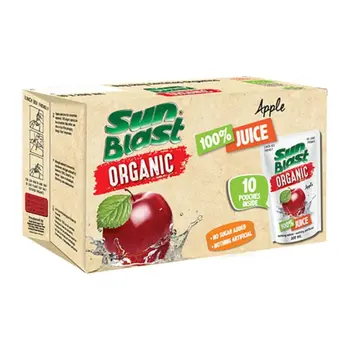 Sun Blast Organic Apple Juice No Sugar Added 10x200ml