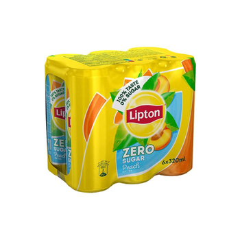 ليبتون شاهي الخوخ المثلج خالي من السكر حزمة 320مل × 6قطعة