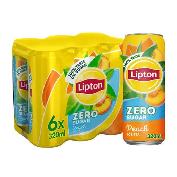 Lipton Peach Zero Sugar Iced Tea 6x320ml