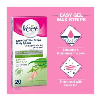 Veet Easy-Gel Wax Strips for Dry Skin 20 Pieces