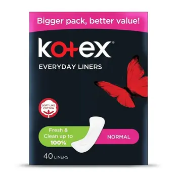 Kotex Natural Panty Liners, 100% Cotton, Thin Size, Daily Panty Liners 40Pieces