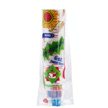 Hotpack Multicolor Disposable Paper Cups 50x6 Oz