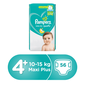 Pampers Baby-Dry Maxi Plus Diapers 56 Pieces