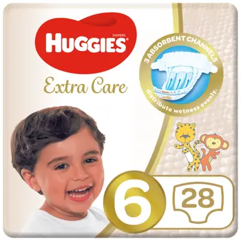Huggies Extra Care Diapers Size 6, Large 28 Pieces