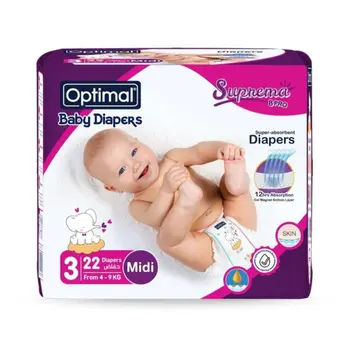 Optimal Suprema 8 Pro Baby Diapers Midi 22 Pieces