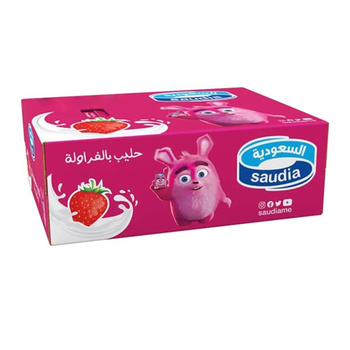 السعودية حليب بنكهة الفراولة طويل الأجل × 24  125 مل