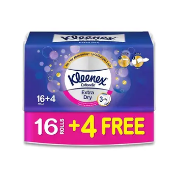 Kleenex Extra Dry Toilet Tissue Paper, 3 PLY, 20 Rolls x 140Sheets