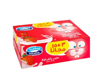 السعودية حليب بالفراولة  15+3×200مل