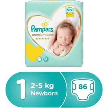 Pampers Premium Care Newborn Diapers Size 1 86 Pieces