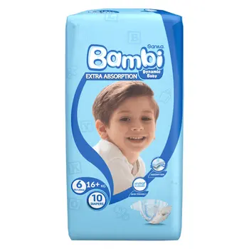 Bambi Dynamic Baby Diapers XXL 10 Diapers