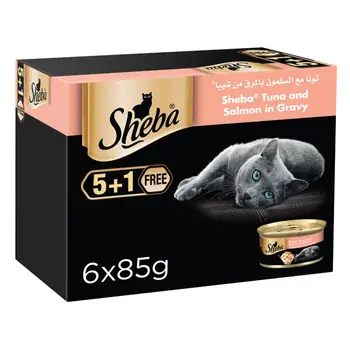 Sheba Flaked Tuna & Salmon Cat Food 6x85g