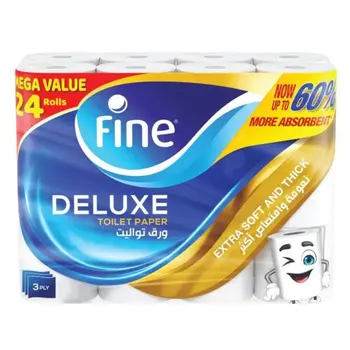 Fine Toilet Paper Deluxe 3Ply 24Rolls
