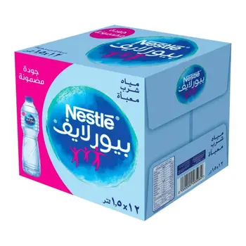 نستله بيور لايف مياه × 12  1.5 لترش