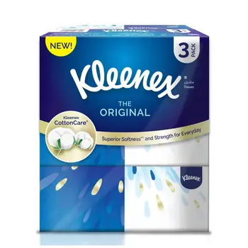 Kleenex Original Facial Tissue, 3 Tissue Boxes x 148Sheets