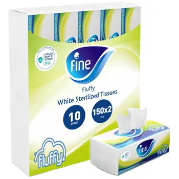 Fine Facial Tissue Fluffy 150x2 Ply 10 Pcs