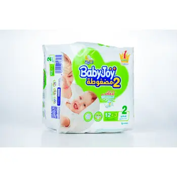 Baby Joy Small Size 2 (3.5-7kg) Saving Pack Compressed Diamond Pad Diaper 15Pieces