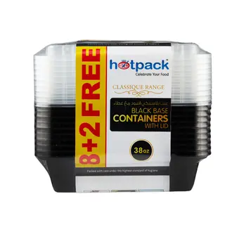 Hotpack Classique Black Base Containers 10x38oz