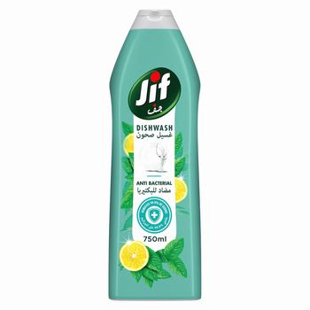 Jif Lemon & Mint Dishwashing Liquid Antibacterial Soap 750Ml