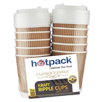 Hotpack Classique Kraft Ripple Cups 10x12oz