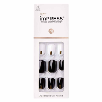Kiss imPRESS Black Press-On Manicure 30 Pieces